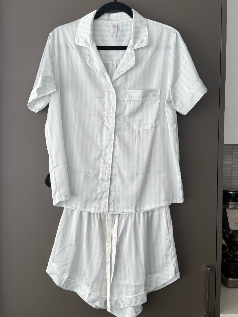 NWOT Blue & White Silky Pajama Set | NWOT | Size S Satin Style